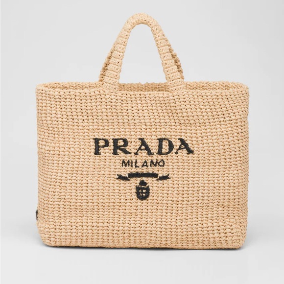 Prada Handbags - Prada Raffia Straw Shoulder Tote Bag in Natural